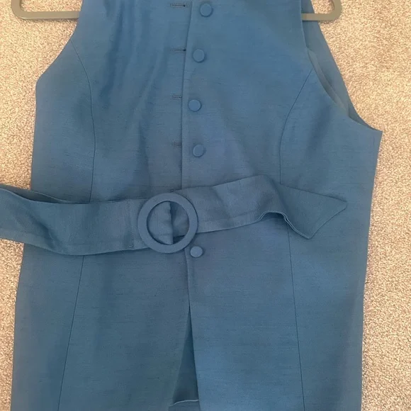 Sezane blue vest with belt - Picture 2 of 3